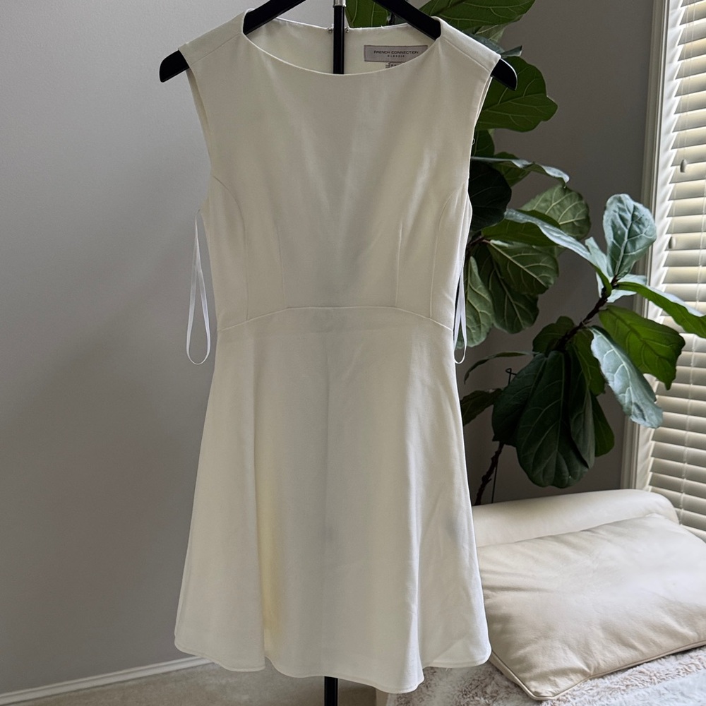 French Connection Ivory Sleeveless Mini Dress Size 2